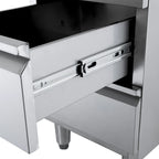 Meuble à tiroirs en acier inoxydable BASIC, 3 tiroirs, unité 700 avec dosseret, AISI 201