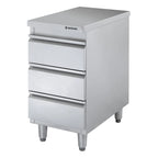 Meuble à tiroirs en acier inoxydable BASIC, 3 tiroirs, unité 600, AISI 201
