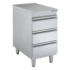 Meuble à tiroirs en acier inoxydable BASIC, 3 tiroirs, unité 700, AISI 201