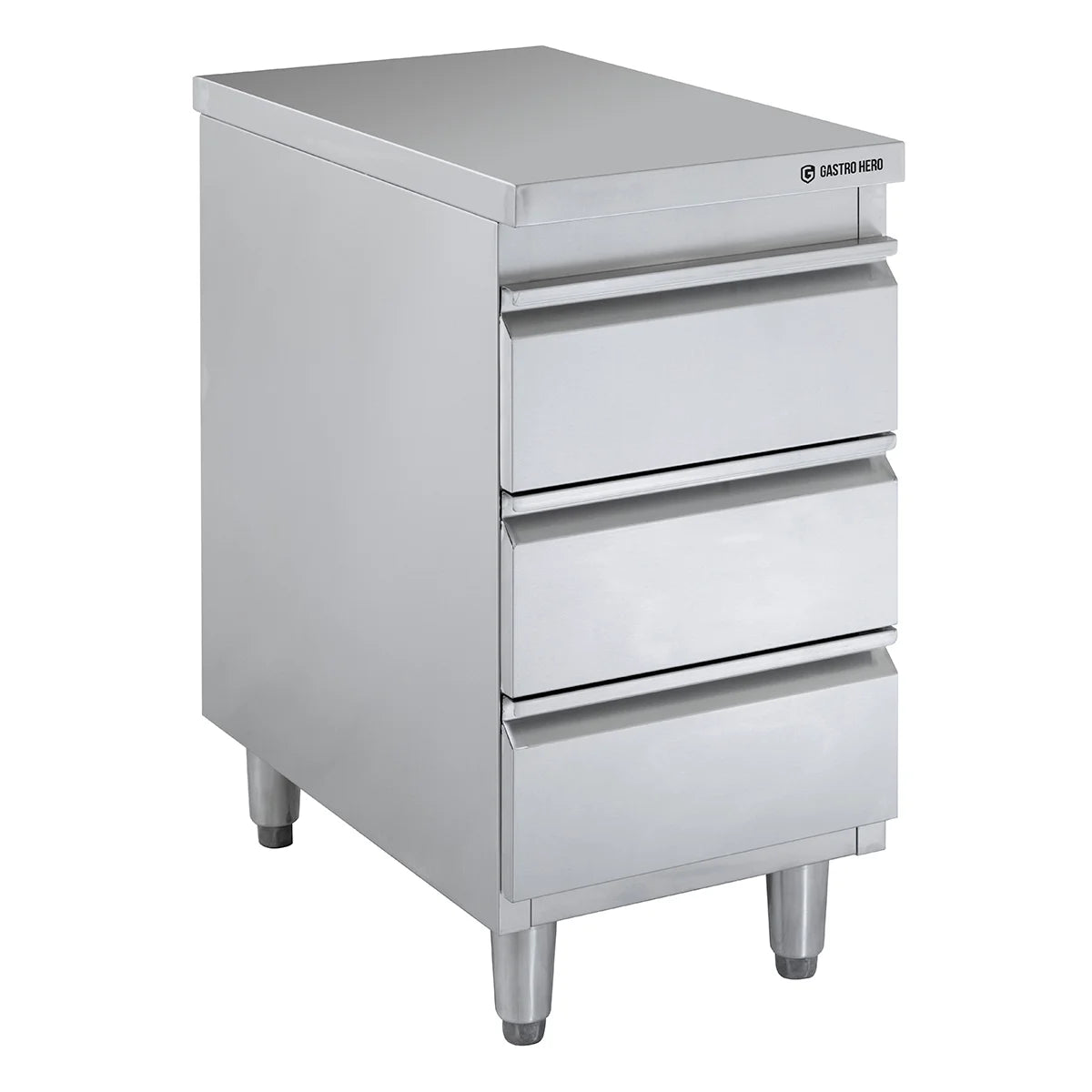 Meuble à tiroirs en acier inoxydable BASIC, 3 tiroirs, unité 700, AISI 201