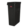 Poubelle Rubbermaid Slim Jim avec fentes d’aération noire 87L