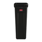 Poubelle Rubbermaid Slim Jim avec fentes d’aération noire 87L