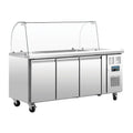 Saladette GN 3 portes Polar série U avec vitrine de protection