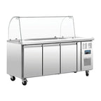 Saladette GN 3 portes Polar série U avec vitrine de protection