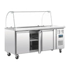 Saladette GN 3 portes Polar série U avec vitrine de protection