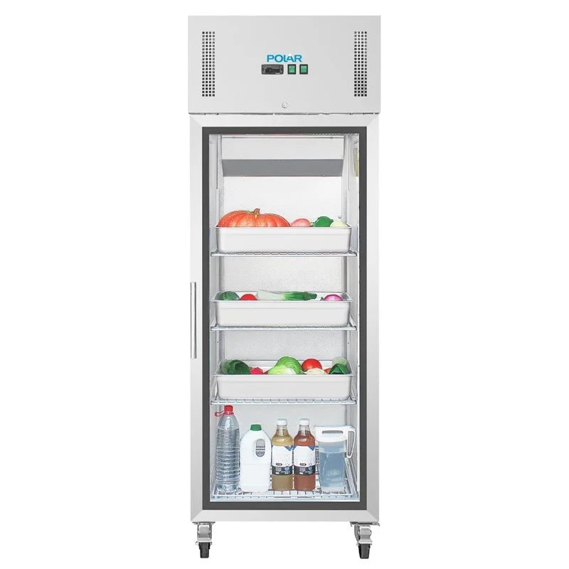 Armoire réfrigérée professionnelle Polar Série G 1 porte 600 Litres avec porte vitrée