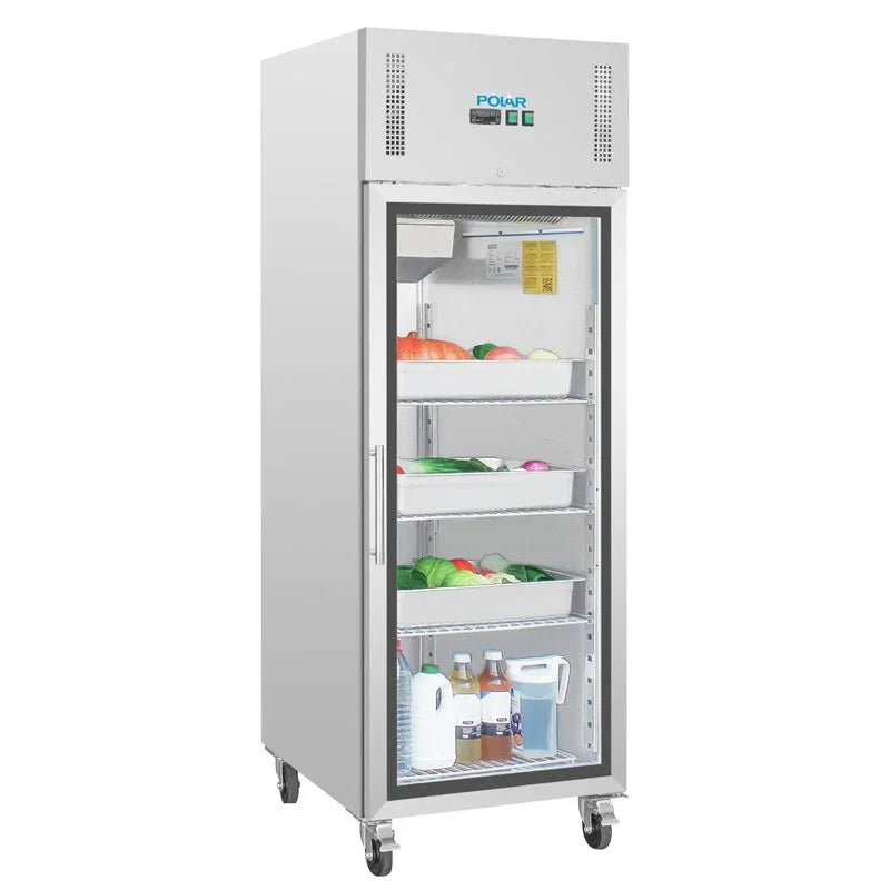 Armoire réfrigérée professionnelle Polar Série G 1 porte 600 Litres avec porte vitrée