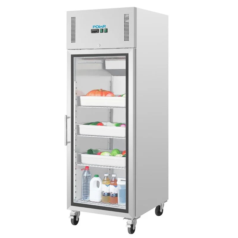 Armoire réfrigérée professionnelle Polar Série G 1 porte 600 Litres avec porte vitrée