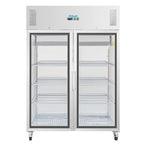 Armoire réfrigérée professionnelle Polar série G 2 portes 1200 litres avec portes vitrées