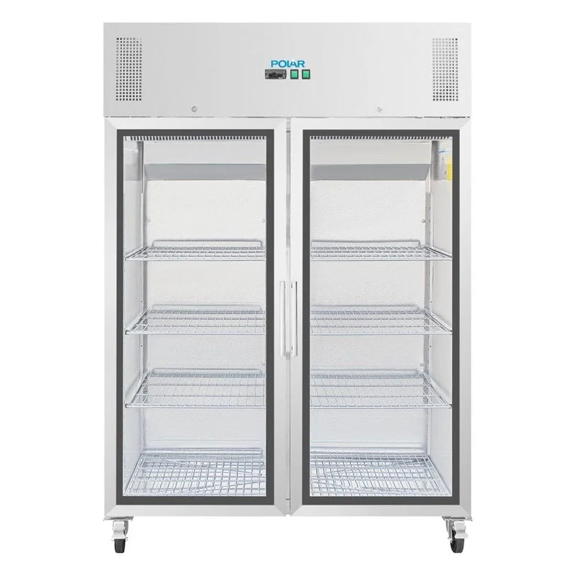 Armoire réfrigérée professionnelle Polar série G 2 portes 1200 litres avec portes vitrées