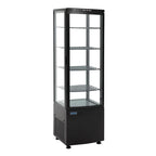 Vitrine réfrigérée sur pied Polar Série C 235 Litres avec porte courbée, noire