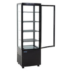 Vitrine réfrigérée sur pied Polar Série C 235 Litres avec porte courbée, noire