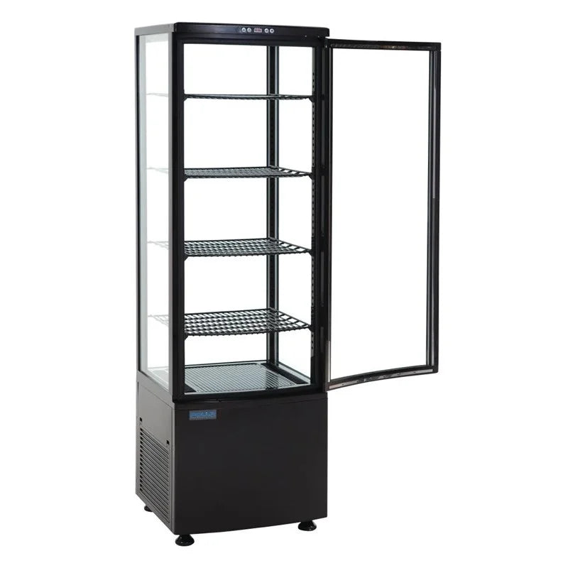 Vitrine réfrigérée sur pied Polar Série C 235 Litres avec porte courbée, noire