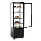 Vitrine réfrigérée sur pied Polar Série C 235 Litres avec porte courbée, noire