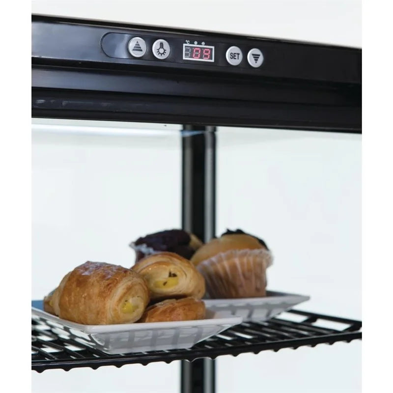 Vitrine réfrigérée sur pied Polar Série C 235 Litres avec porte courbée, noire