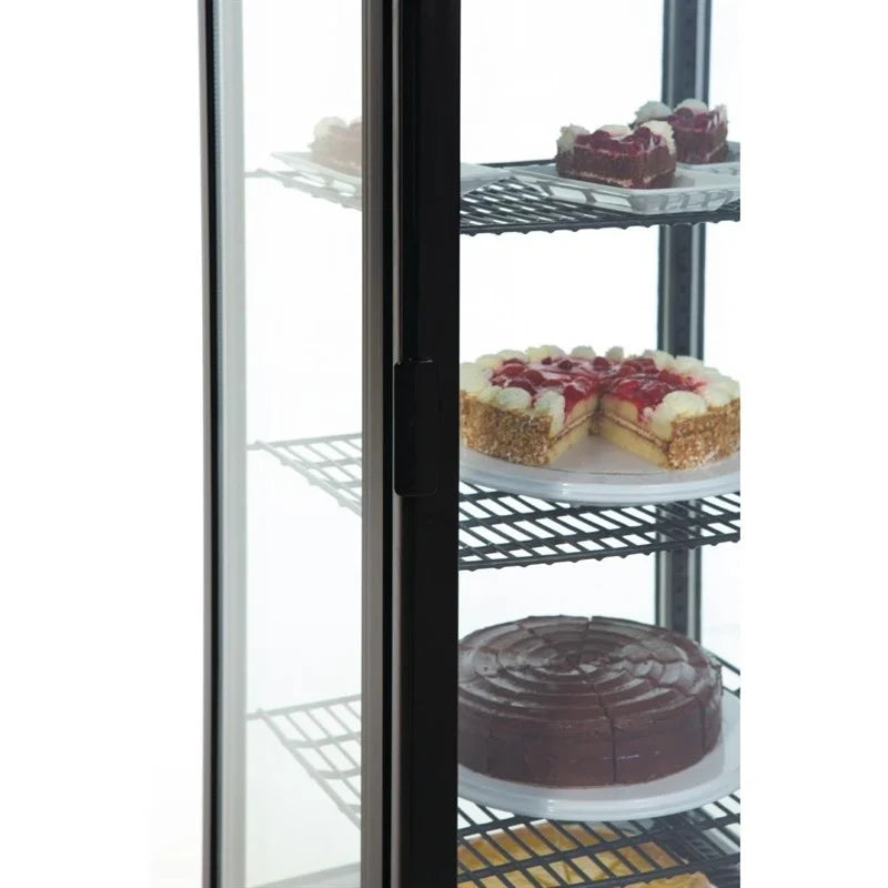 Vitrine réfrigérée sur pied Polar Série C 235 Litres avec porte courbée, noire