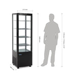 Vitrine réfrigérée sur pied Polar Série C 235 Litres avec porte courbée, noire