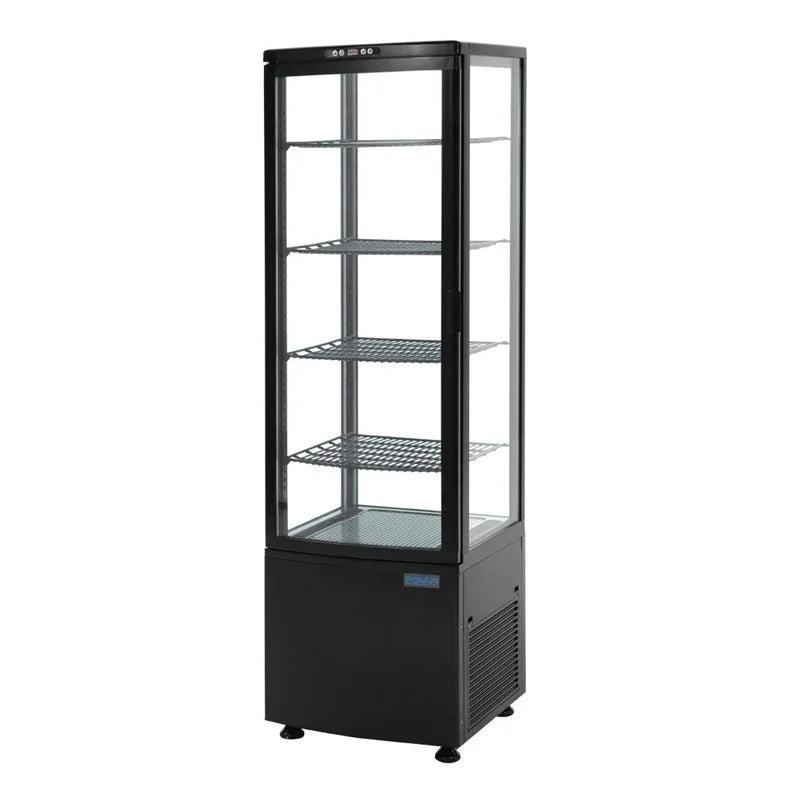 Vitrine réfrigérée sur pied Polar Série C 235 Litres avec porte courbée, noire