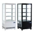 Vitrine réfrigérée de comptoir Polar Série C 86 Litres avec porte incurvée, noire