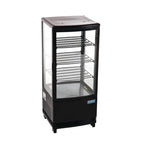 Vitrine réfrigérée de comptoir Polar Série C 86 Litres avec porte incurvée, noire