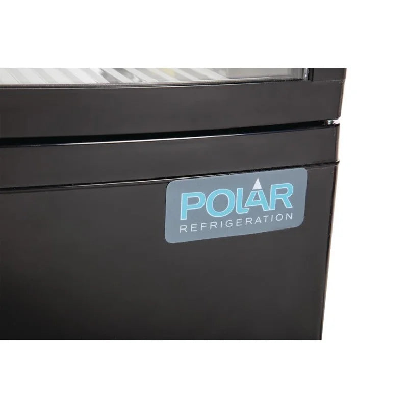 Vitrine réfrigérée de comptoir Polar Série C 86 Litres avec porte incurvée, noire