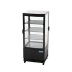 Vitrine réfrigérée de comptoir Polar Série C 86 Litres avec porte incurvée, noire