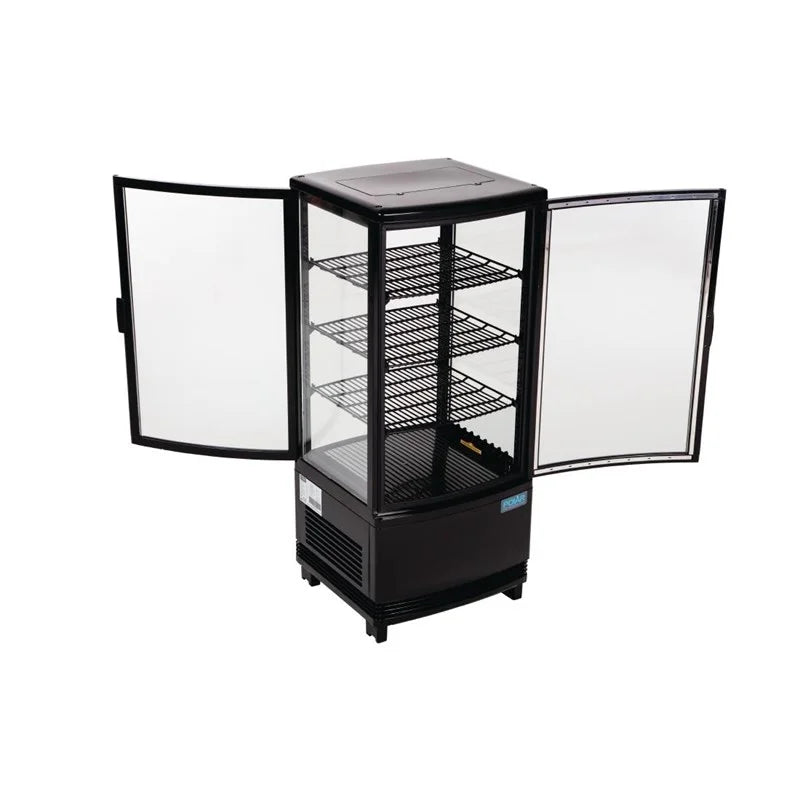 Vitrine réfrigérée de comptoir Polar Série C 86 Litres avec porte incurvée, noire