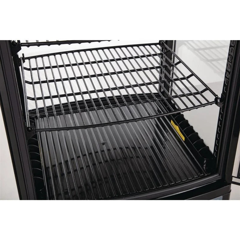 Vitrine réfrigérée de comptoir Polar Série C 86 Litres avec porte incurvée, noire