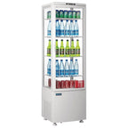 Vitrine réfrigérée sur pied Polar série C 235 litres avec porte incurvée, blanche