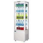 Vitrine réfrigérée sur pied Polar série C 235 litres avec porte incurvée, blanche