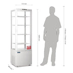 Vitrine réfrigérée sur pied Polar série C 235 litres avec porte incurvée, blanche