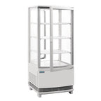 Vitrine réfrigérée de comptoir Polar Série C 86 Litres avec porte bombée, blanche