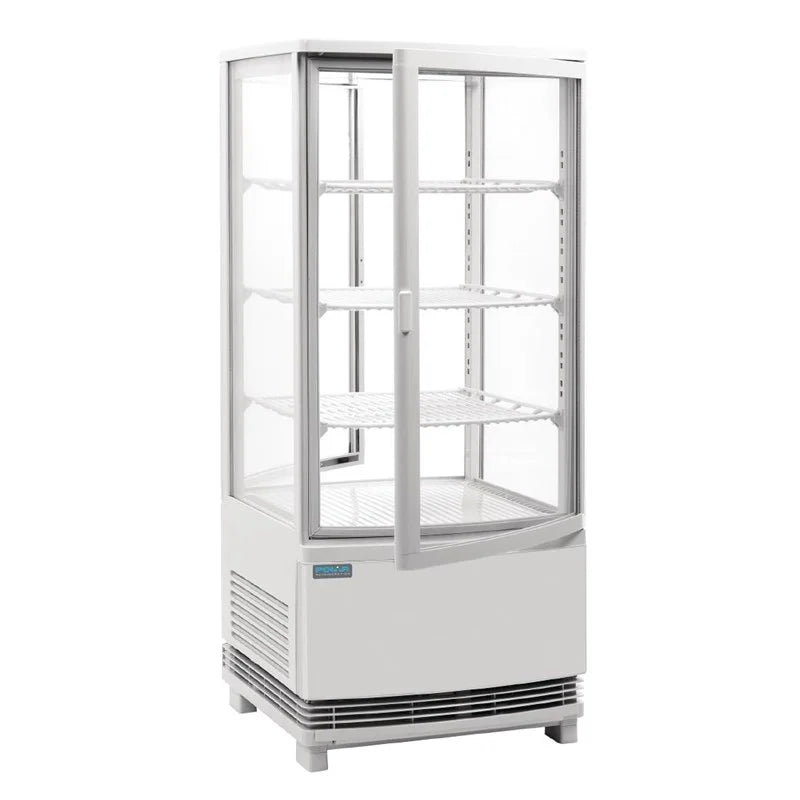 Vitrine réfrigérée de comptoir Polar Série C 86 Litres avec porte bombée, blanche