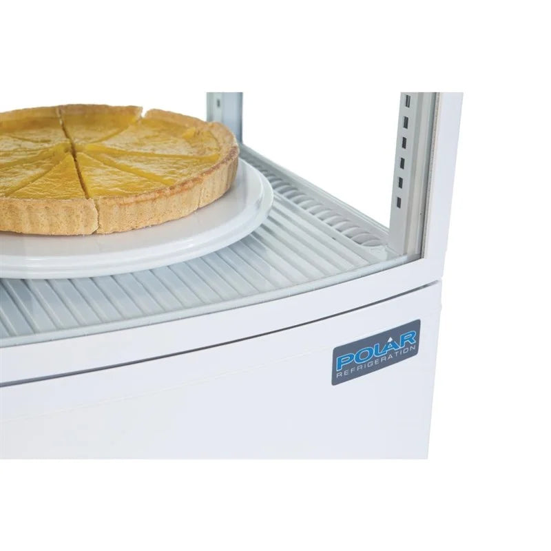 Vitrine réfrigérée de comptoir Polar Série C 86 Litres avec porte bombée, blanche