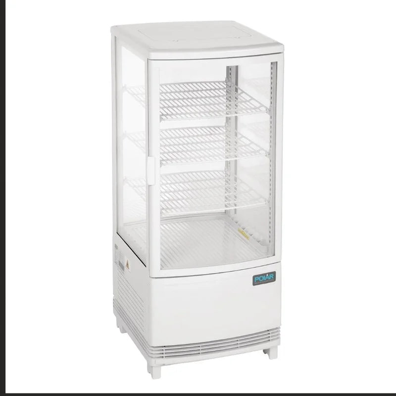Vitrine réfrigérée de comptoir Polar Série C 86 Litres avec porte bombée, blanche
