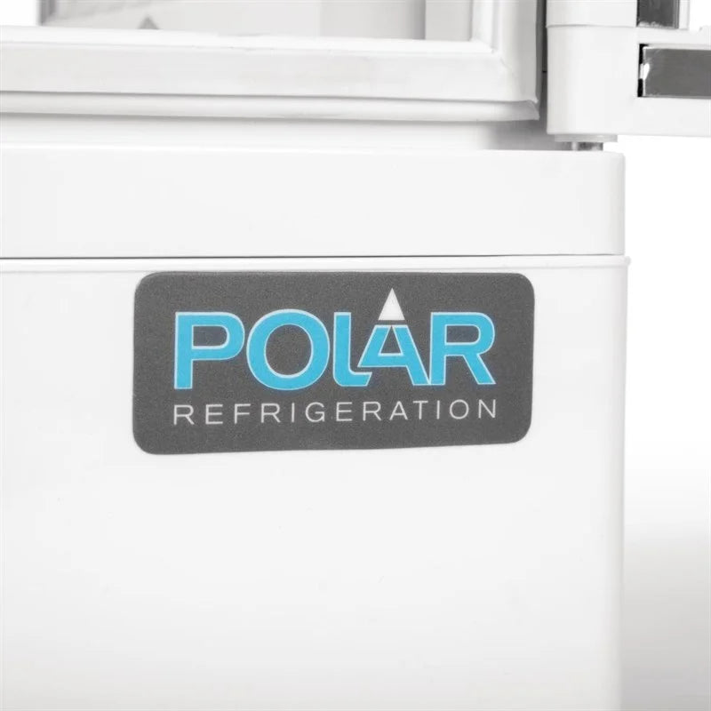 Vitrine réfrigérée de comptoir Polar Série C 86 Litres avec porte bombée, blanche