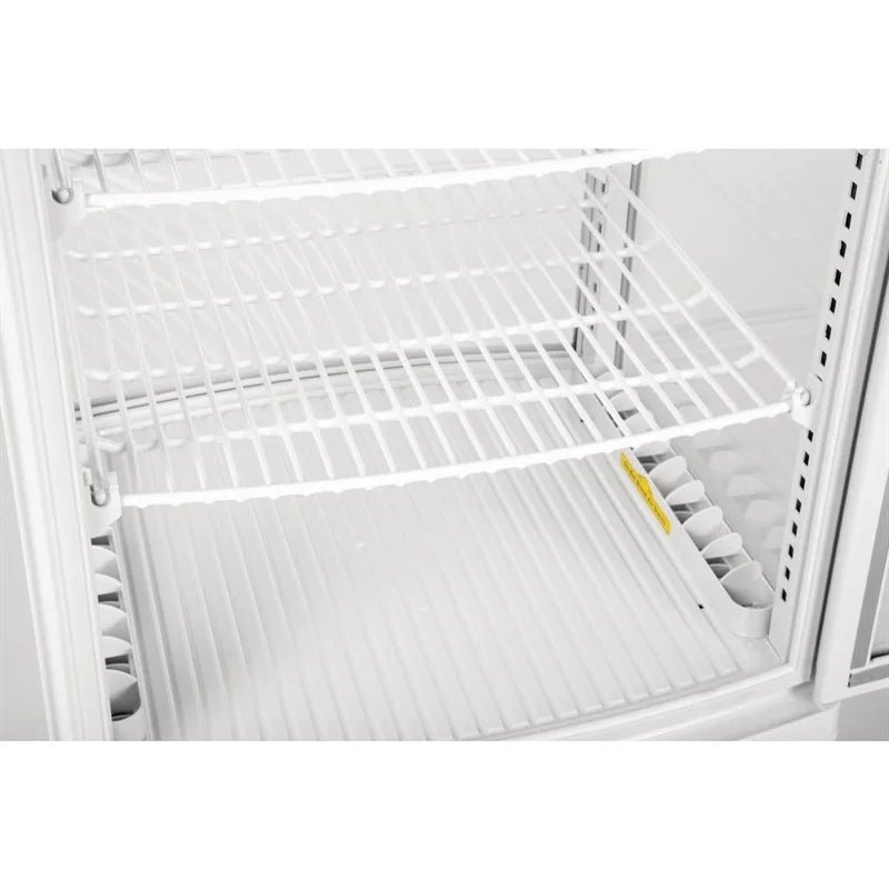 Vitrine réfrigérée de comptoir Polar Série C 86 Litres avec porte bombée, blanche