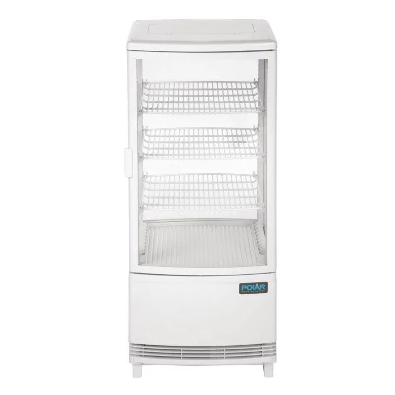 Vitrine réfrigérée de comptoir Polar Série C 86 Litres avec porte bombée, blanche