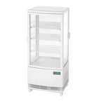 Vitrine réfrigérée de comptoir Polar Série C 86 Litres avec porte bombée, blanche