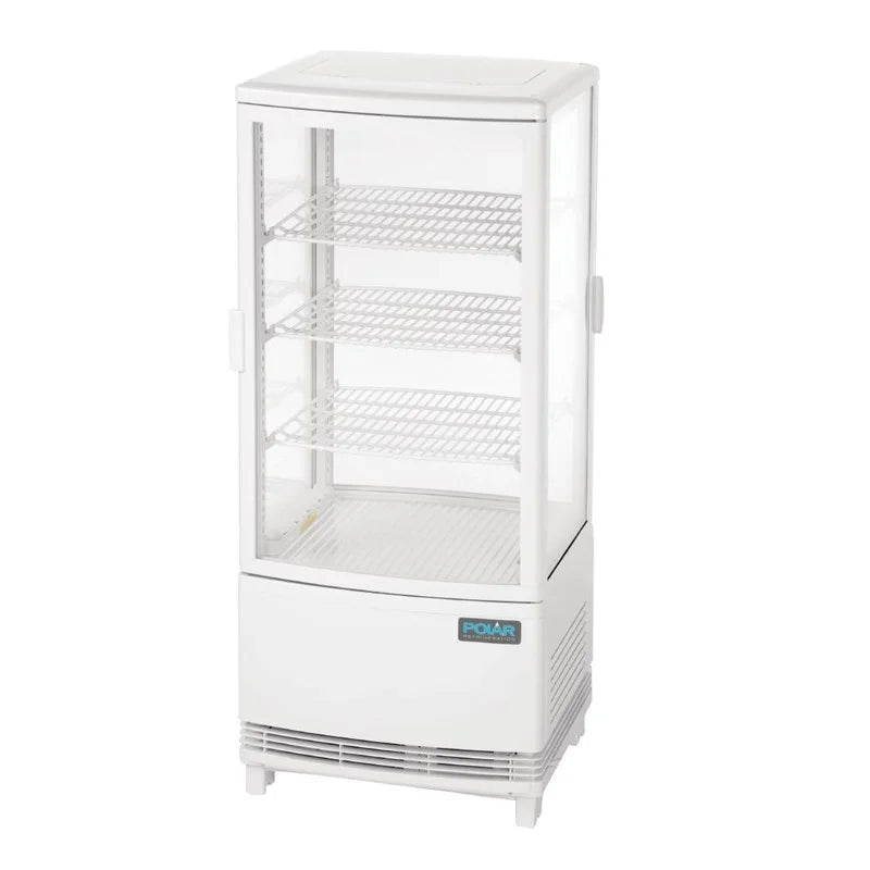 Vitrine réfrigérée de comptoir Polar Série C 86 Litres avec porte bombée, blanche
