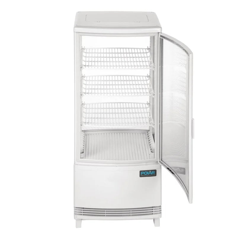 Vitrine réfrigérée de comptoir Polar Série C 86 Litres avec porte bombée, blanche