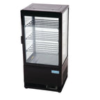 Vitrine réfrigérée de comptoir Polar Série C 68 Litres avec porte incurvée, noire