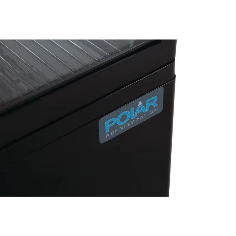Vitrine réfrigérée de comptoir Polar Série C 68 Litres avec porte incurvée, noire