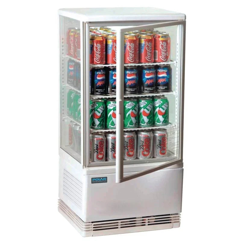 Vitrine réfrigérée de comptoir Polar série C 68 litres avec porte bombée, blanche