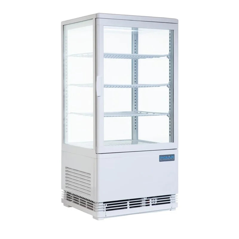 Vitrine réfrigérée de comptoir Polar série C 68 litres avec porte bombée, blanche