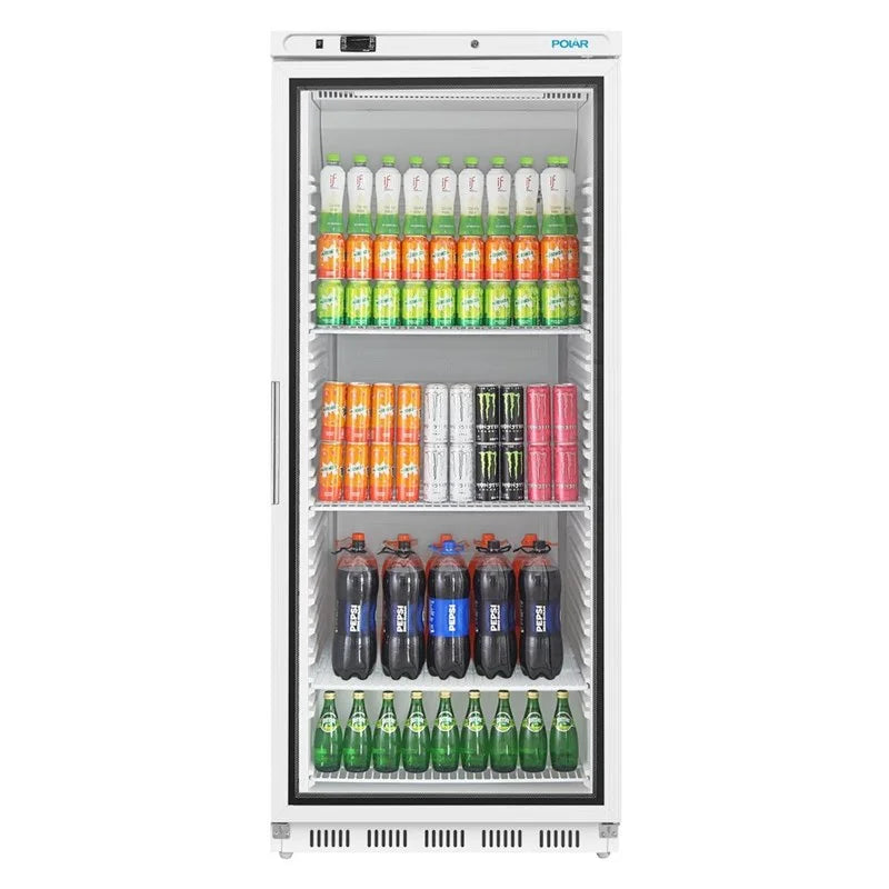 Armoire réfrigérée Polar Série C 600 Litres avec porte vitrée, blanche