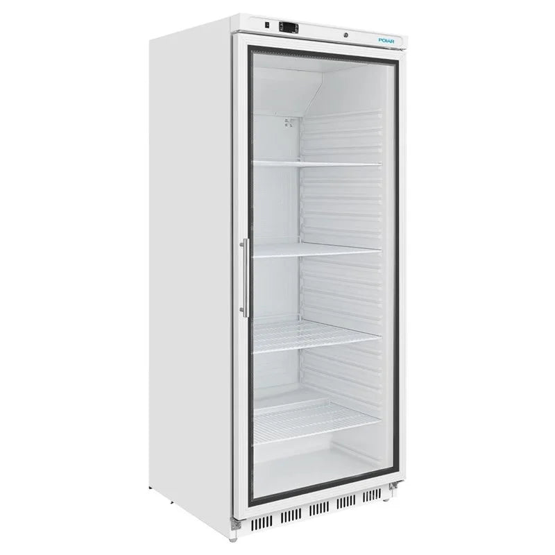 Armoire réfrigérée Polar Série C 600 Litres avec porte vitrée, blanche