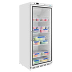 Armoire réfrigérée Polar Série C 600 Litres avec porte vitrée, blanche