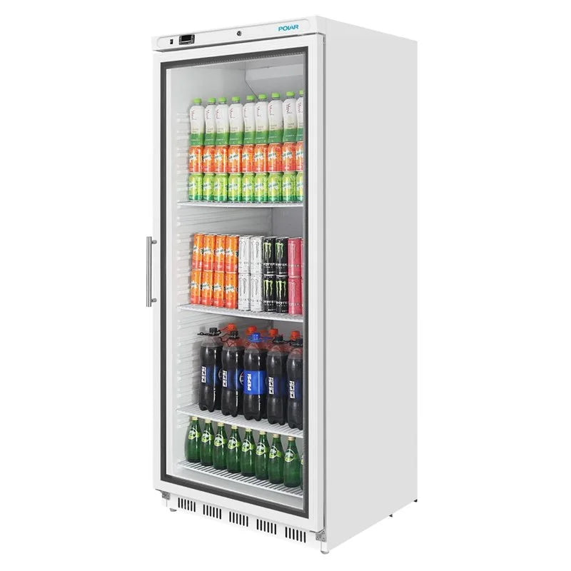 Armoire réfrigérée Polar Série C 600 Litres avec porte vitrée, blanche