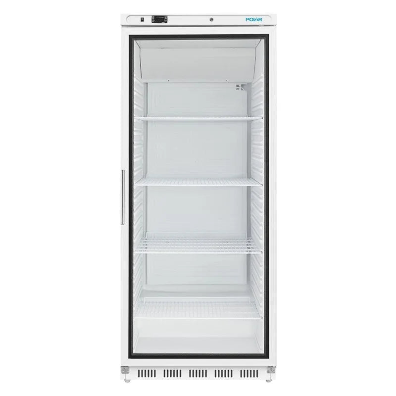Armoire réfrigérée Polar Série C 600 Litres avec porte vitrée, blanche